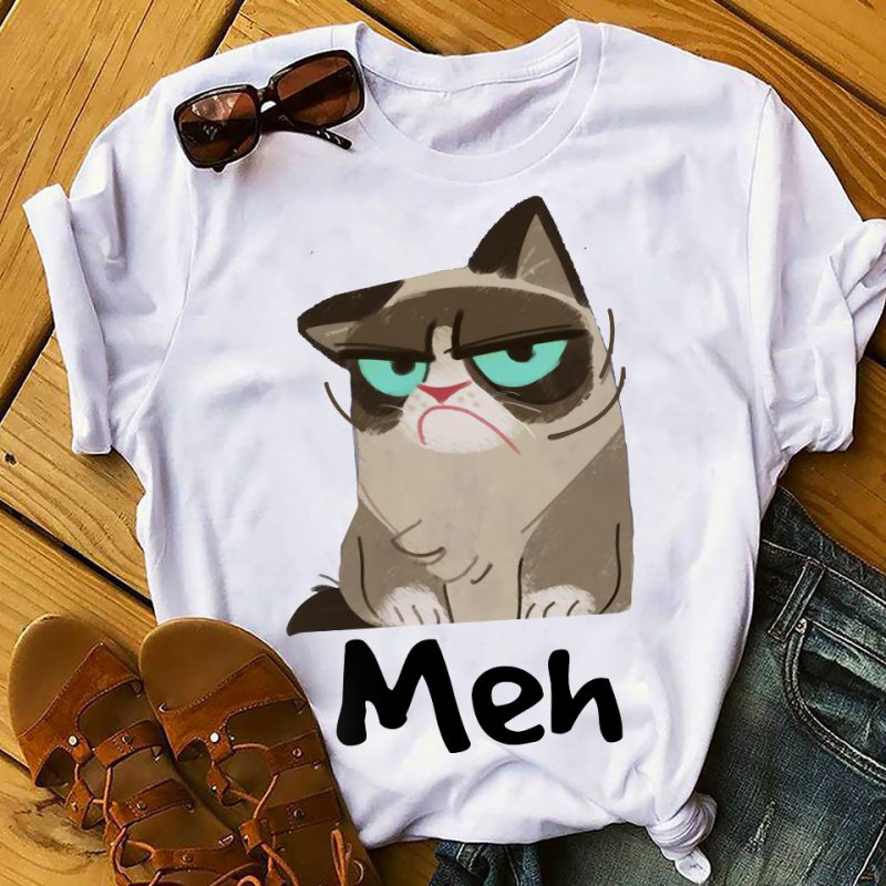 Cat Meh vector shirt designs