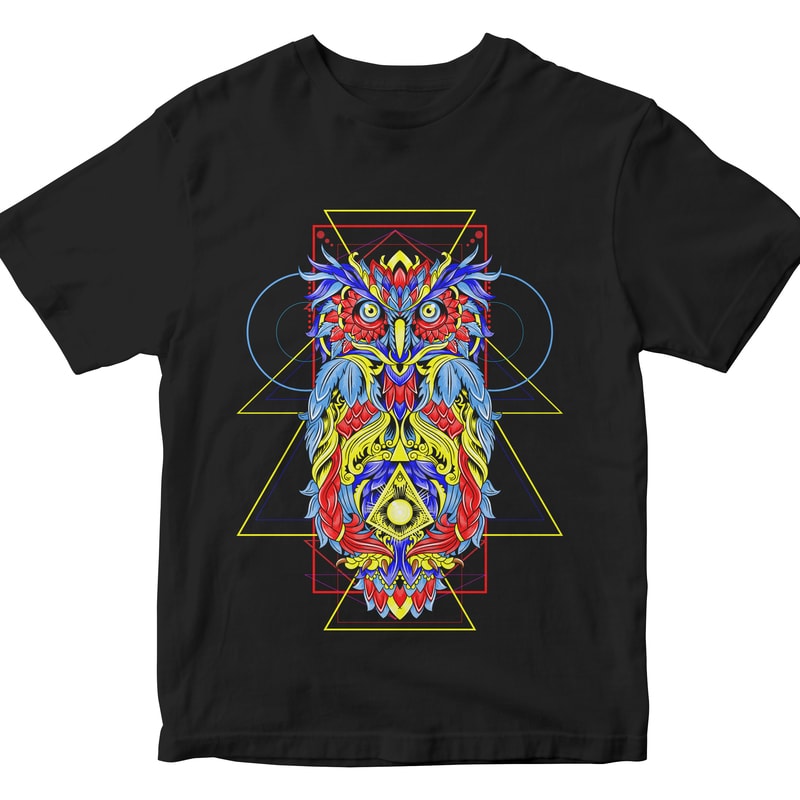 OWL HEAD GEOMETRIC vector shirt designs
