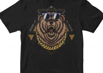 BEAR HEAD GEOMETRIC t shirt design to buy