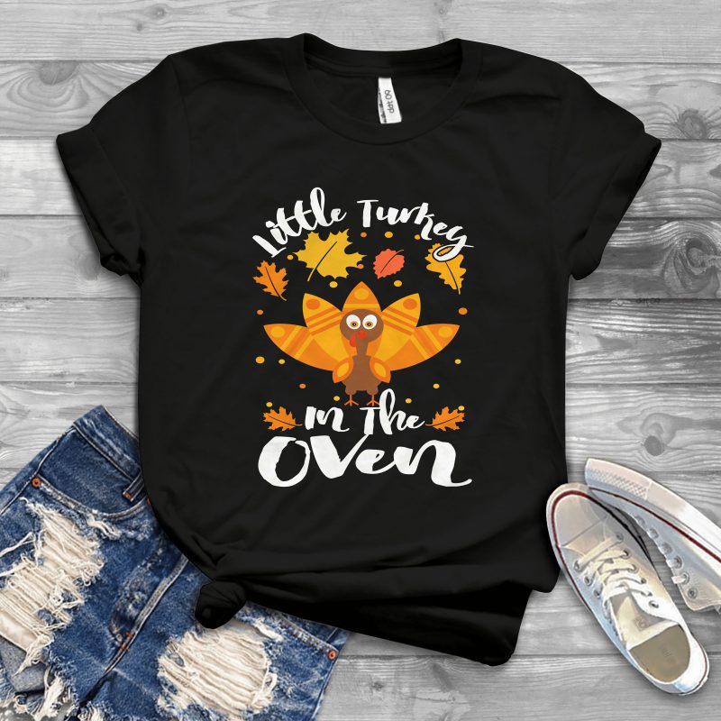 Little turkey in the oven t shirt design png