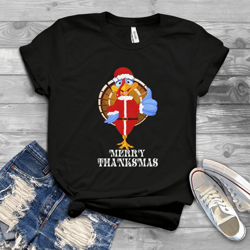 Merry thanksmas t shirt design png