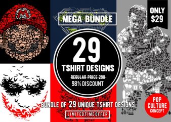29 tshirt designs bundle