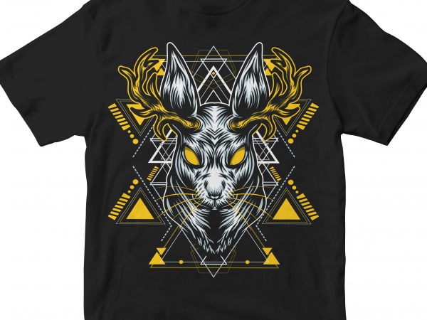 Deer head geometric vector t-shirt design
