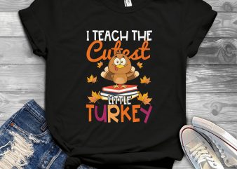 teach cutest turkey t shirt design template