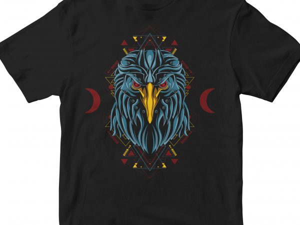 Eagle head geometric vector t shirt design artwork