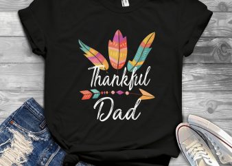 thankful dad t shirt design template