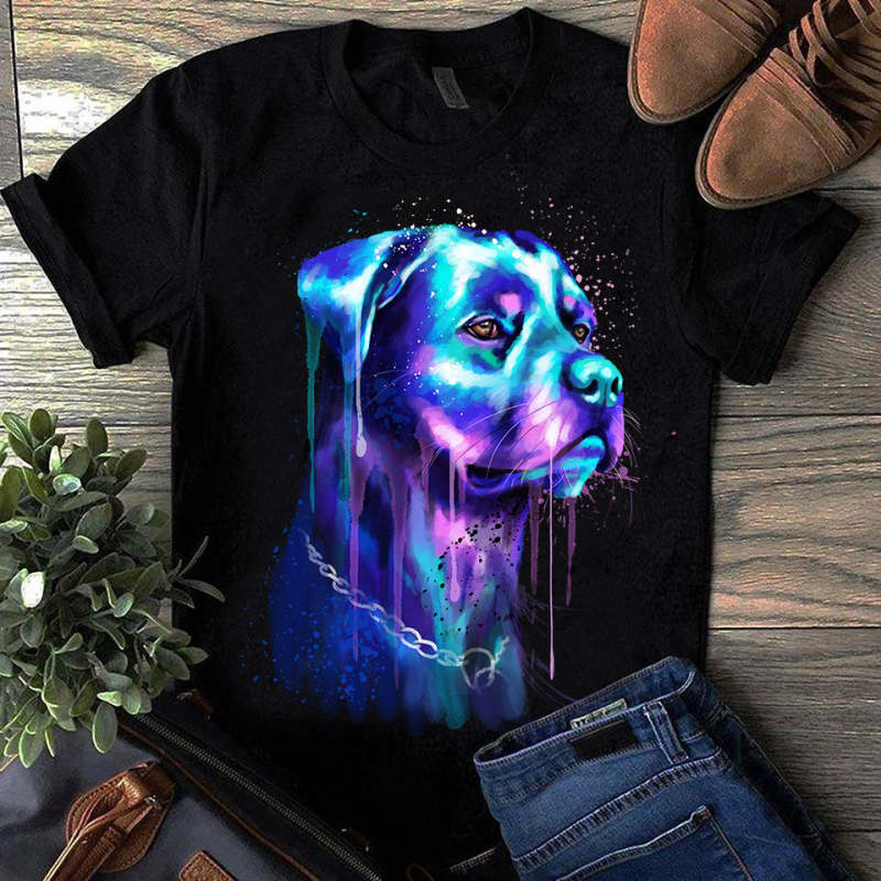 Rottweiler – Hand Drawing Dog By Photoshop – 4 t shirt designs for merch teespring and printful