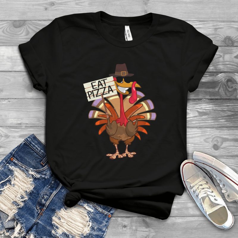 turkey eat pizza t shirt designs for print on demand