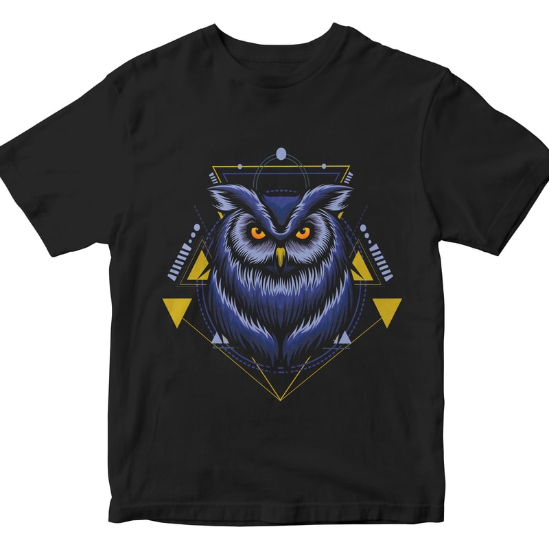 OWL HEAD GEOMETRIC t shirt designs for teespring