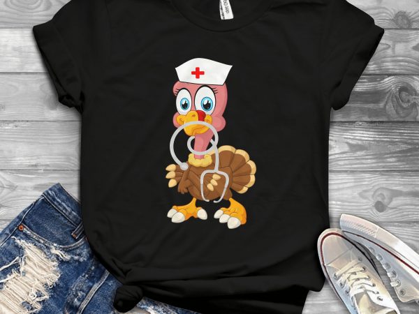 Turkey nurse t shirt design for purchase