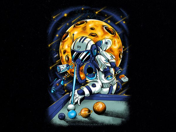 Nineball spaceman graphic t-shirt design