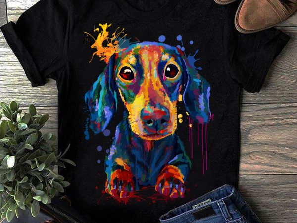 Dachshund – hand drawing dog by photoshop – 8 buy t shirt design for commercial use