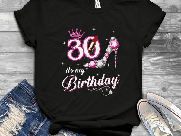 Birthday girl and queen – editable – scale easily – 8 commercial use t-shirt design