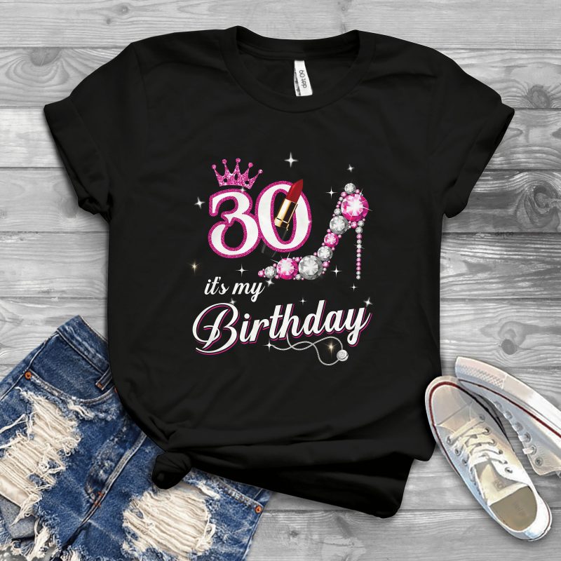 Birthday Girl and Queen – Editable – Scale Easily – 8 t shirt design png