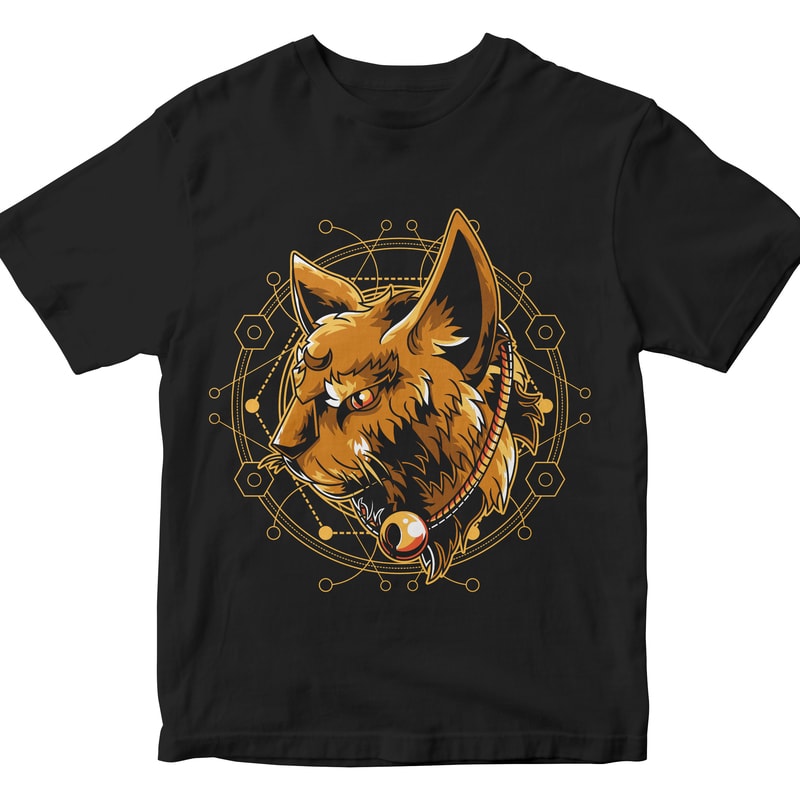 mistic cat geometric t shirt designs for merch teespring and printful