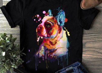 French Bulldog – Hand Drawing Dog By Photoshop – 9 t-shirt design for sale