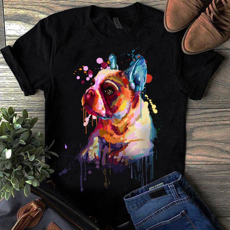 French Bulldog – Hand Drawing Dog By Photoshop – 9 t-shirt designs for merch by amazon