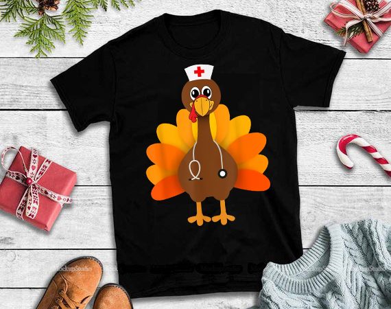 Nurse turkey thanksgiving png, nurse turkey thanksgiving design tshirt