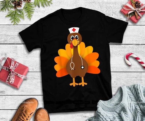 Nurse Turkey Thanksgiving PNG, Nurse Turkey Thanksgiving design tshirt t shirt designs for printify