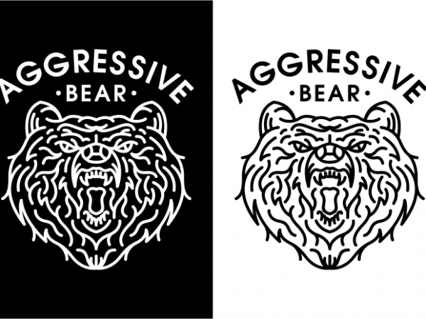 Aggressive bear buy t shirt design for commercial use Aggressive bear buy t shirt design for commercial use