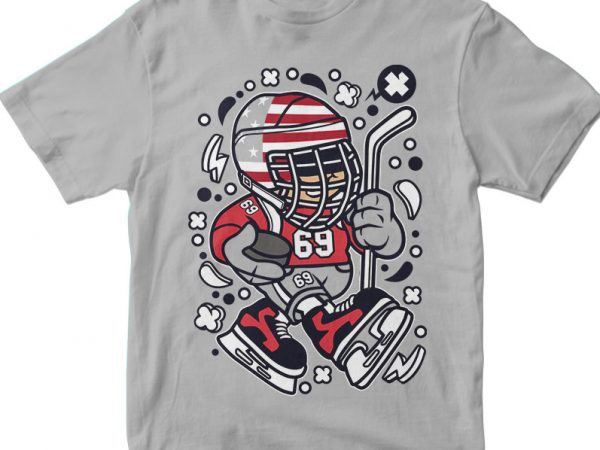 American hockey kid vector t shirt design artwork