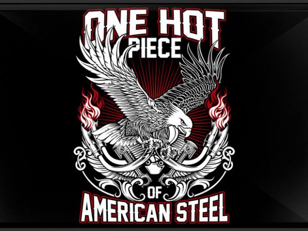 American steel vector t shirt design artwork
