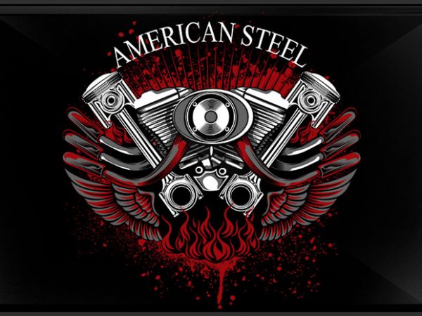 American steel commercial use t-shirt design
