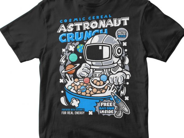 Astronaut crunch graphic t-shirt design