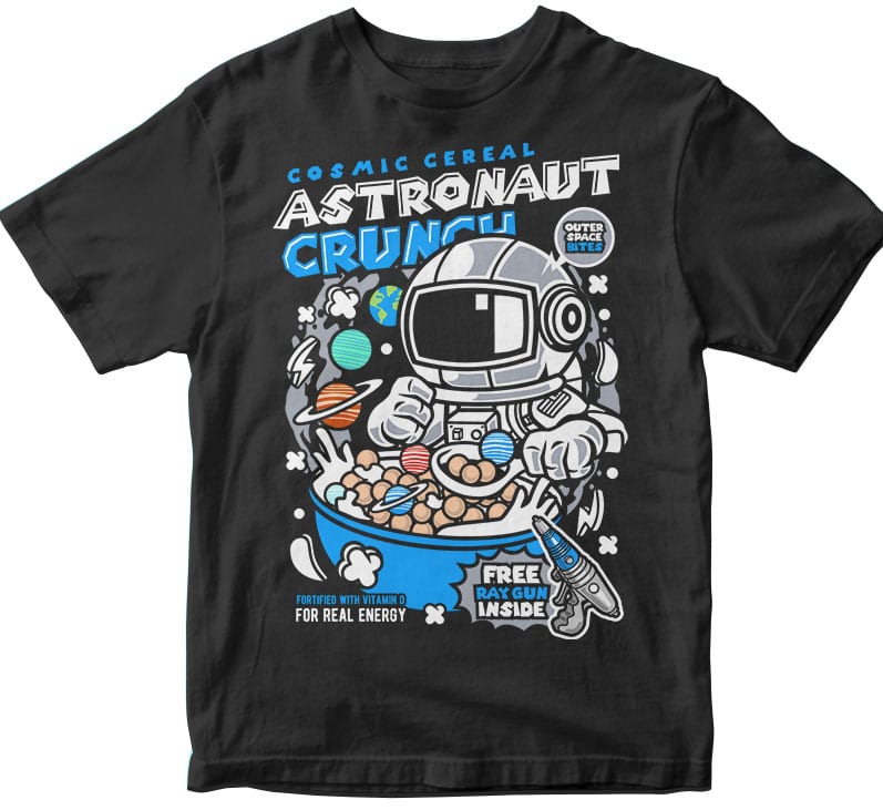 Astronaut Crunch graphic t-shirt design - Buy t-shirt designs