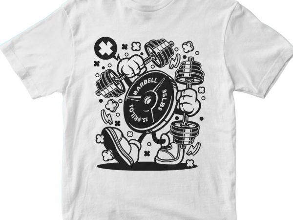 Barbel plate vector t-shirt design template