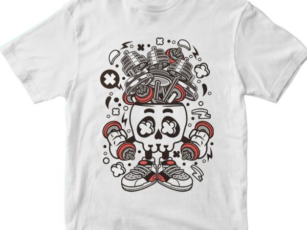 Barbell skull head buy t shirt design