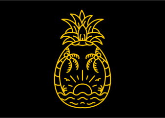 Beach Pineapple print ready vector t shirt design