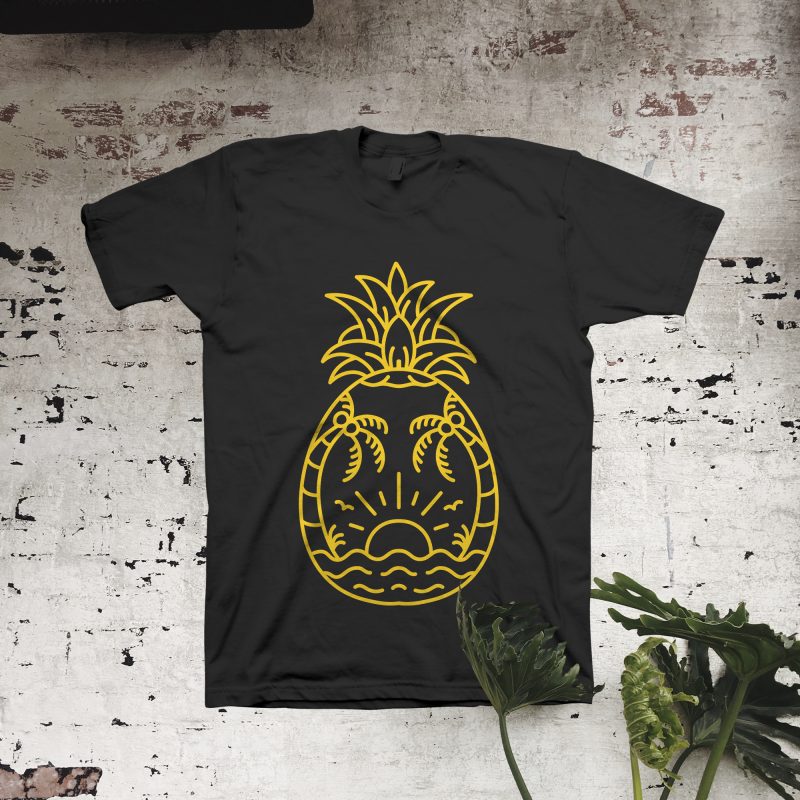 Beach Pineapple t-shirt designs for merch by amazon