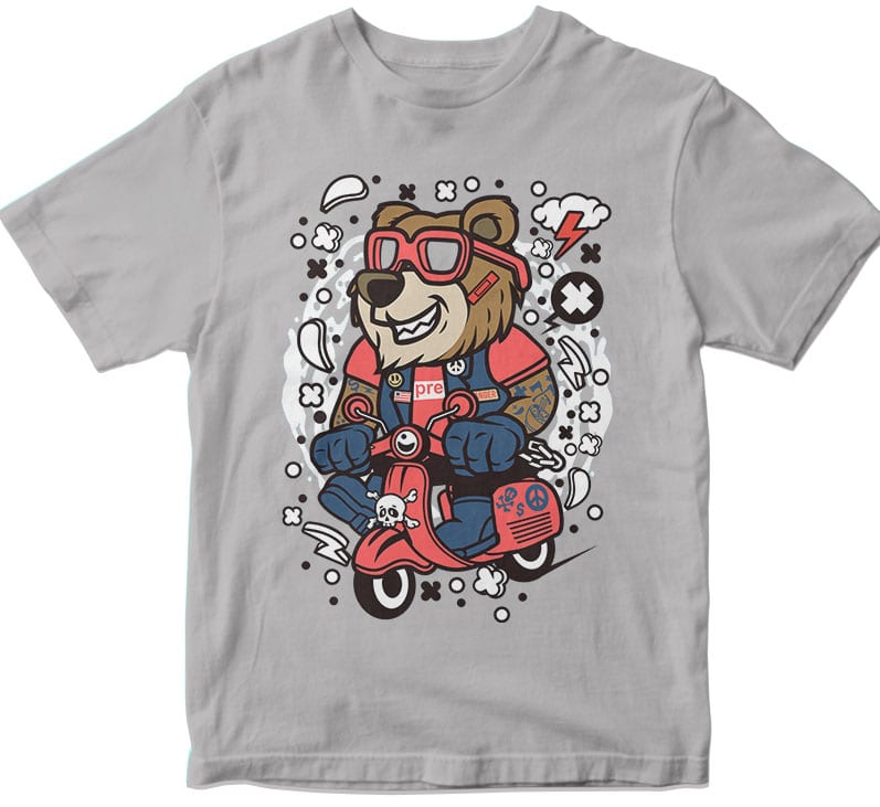Bear Scooterist tshirt-factory.com