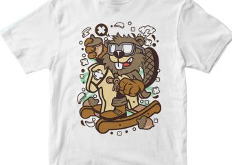 Beaver Rocking Horse vector t-shirt design