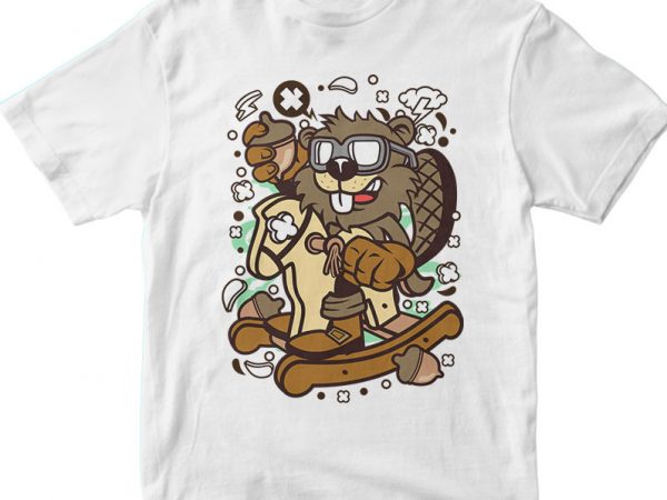 Beaver rocking horse vector t-shirt design