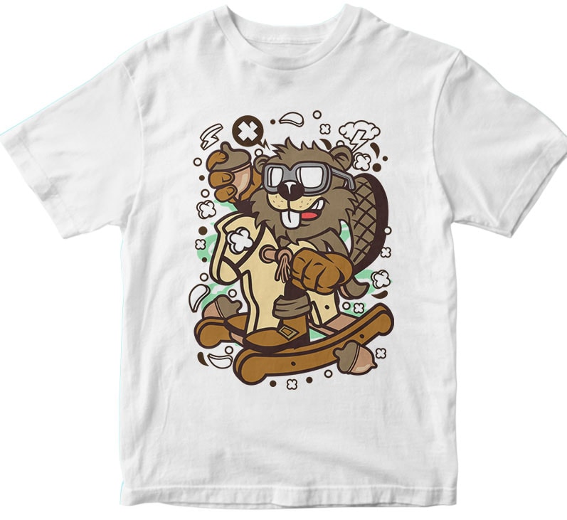 Beaver Rocking Horse t shirt designs for sale
