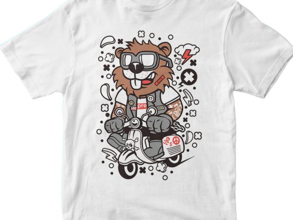 Beaver scooterist t shirt design to buy