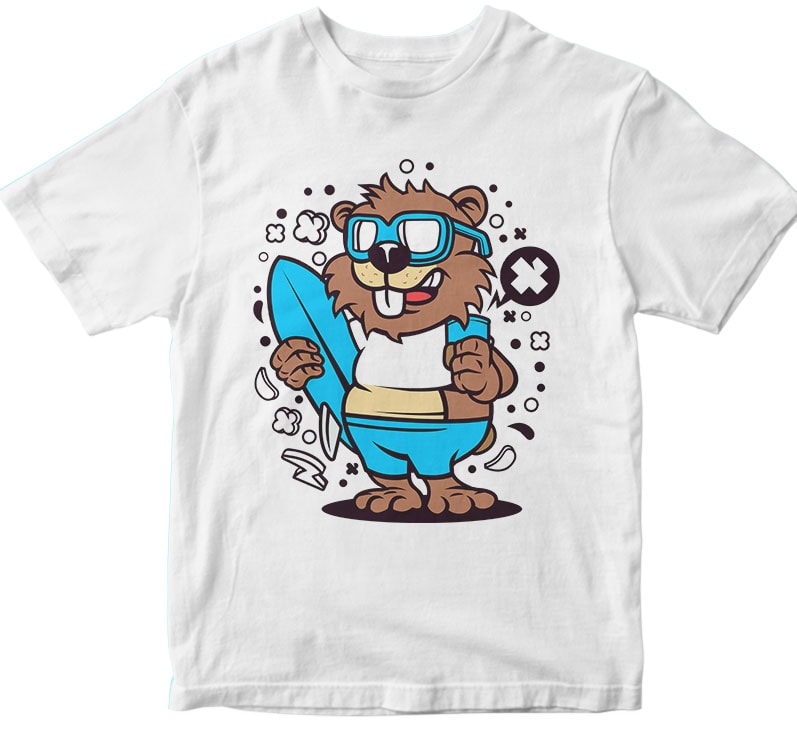 Beaver Surfing buy t shirt design