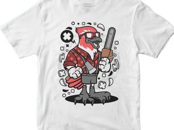 Bird lumberjack vector t shirt design for download