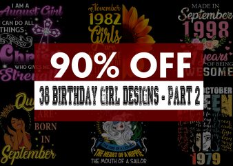 Birthday Girl Bundle – Fully Editable – 38 Designs – Part 2