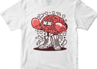 Brain Boxer vector t shirt design artwork
