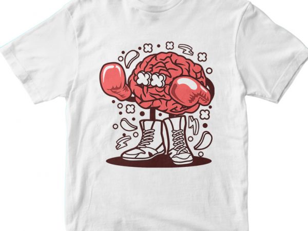 Brain boxer vector t shirt design artwork