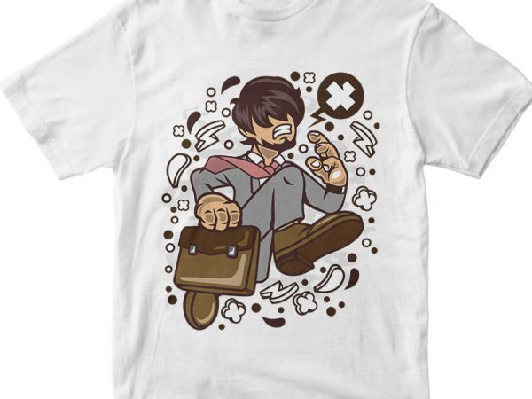 Businessman running commercial use t-shirt design