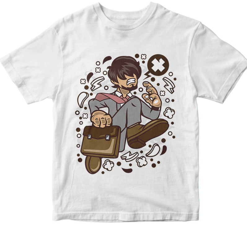 Businessman Running t shirt design png