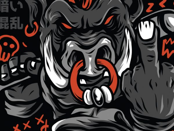 Boar power t-shirt design