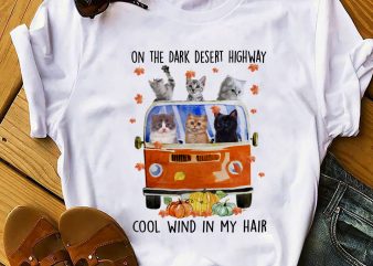 CAT COOL WIND IN MY HAIR t shirt design for download