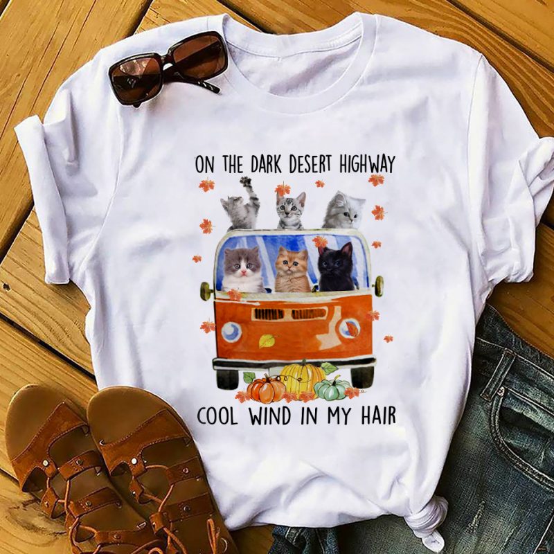 CAT COOL WIND IN MY HAIR t-shirt designs for merch by amazon