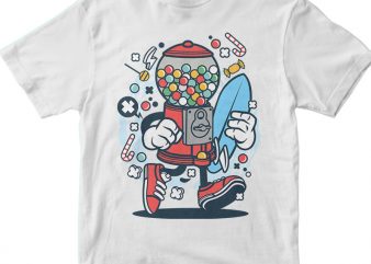 Candy Machine Surfer print ready shirt design