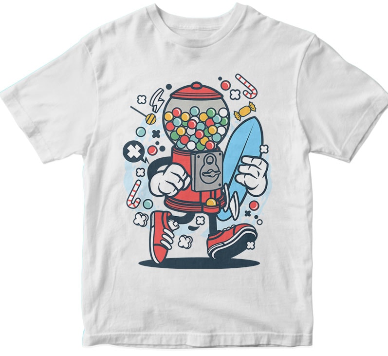 Candy Machine Surfer print ready shirt design - Buy t-shirt designs